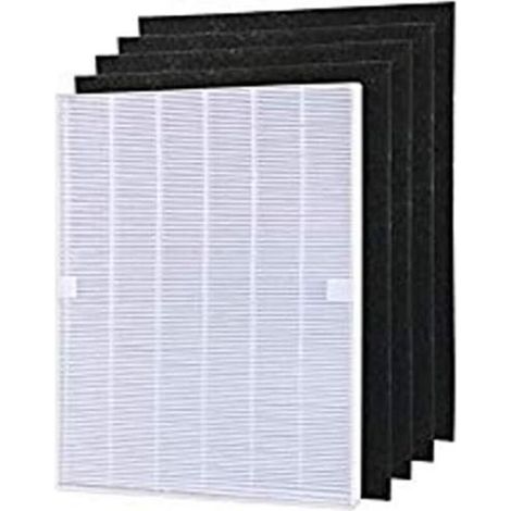 4-piece air purifier pre-filter set with carbon filters and 1 main HEPA filter. Compatible with Winix 115115 5300 5500 (1/4)