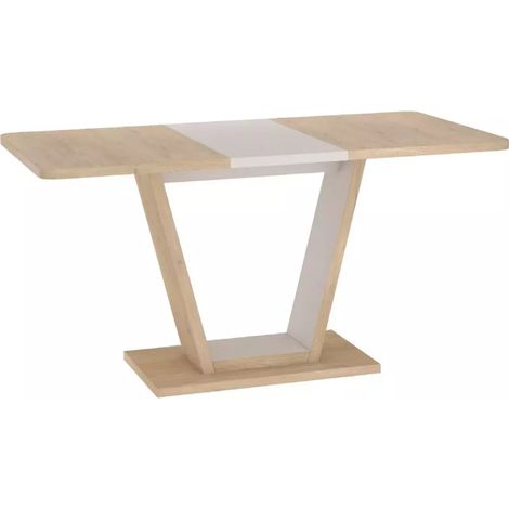 Table extensible 120-160 cm bois cachemire 8 pers design ouvert ALESSIAZ (1/5)