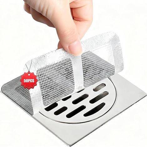Self-Adhesive Shower Hair Strainers, Anti Clog Siphon Filter, Hair Catcher Drain Sink, Kitchen Bathroom, Drain Protection (1/5)