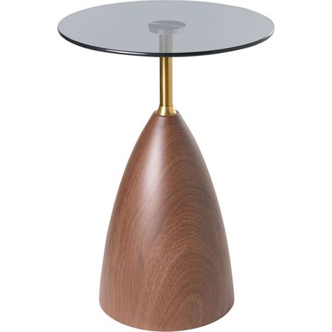 Table d'Appoint Glamour en Métal Ronde Table Basse Marron et Noir Wallis