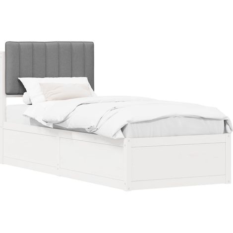 Maison Exclusive - Letto con Testiera Rivestita Grigio chiaro 75 x 190 cm (1/5)