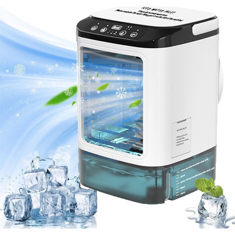 Ventilateur climatiseur portable pour chambre et bureau, la technologie Hydro-Chill assure un refroidissement efficace et silencieux pour un travail et un sommeil paisibles.-AquaForge
