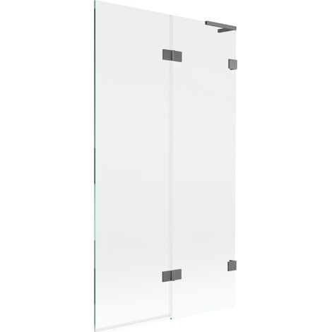 Mexen Lunar L pare-baignoire 2 volets droit 100 x 150 cm, transparent, métal gun - 897L-100-100-95-00-P (1/5)