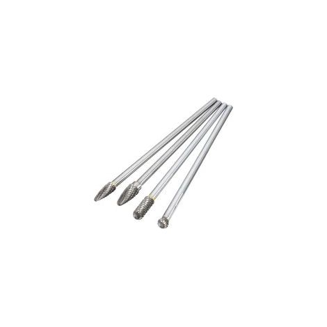 Fraises Rotatives 6mm 4pcs Outils en Carbure pour Gravure, Meulage et Sculpture sur Bois et Métal