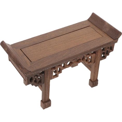 Piédestal Rectangulaire Design Culturel en Bois Marron Support D'exposition Traditionnel Chinois pour Vase et Statue pour Décoration Intérieure Maison (1/5)