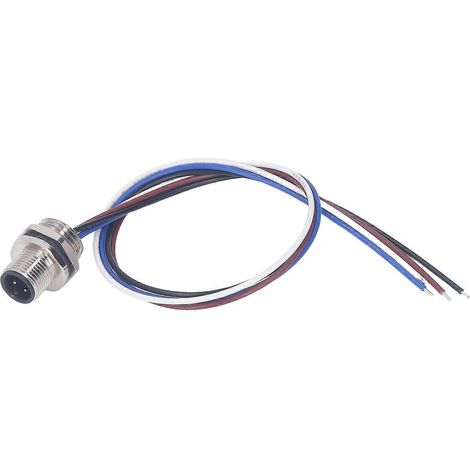 M12 4-polige Luftfahrtsteckdose, wasserdichtes Kabel, 250 V AC/250 V DC