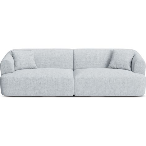 Canapé modulable 4 places en tissu structurel gris clair (1/5)