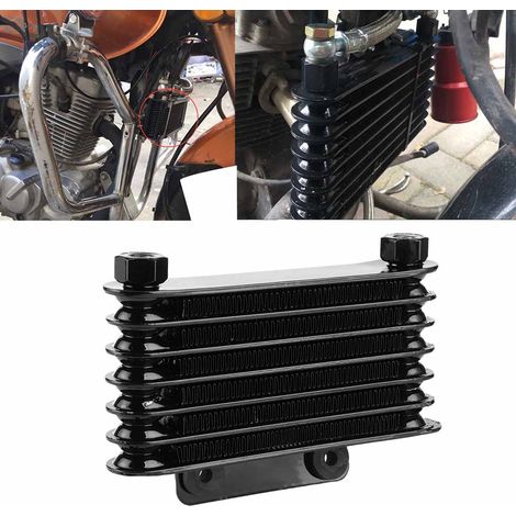 Radiateur de refroidissement d'huile moteur universel à 7 rangées pour motos, quads et motos tout-terrain de 125 à 250 cm³. (1/5)