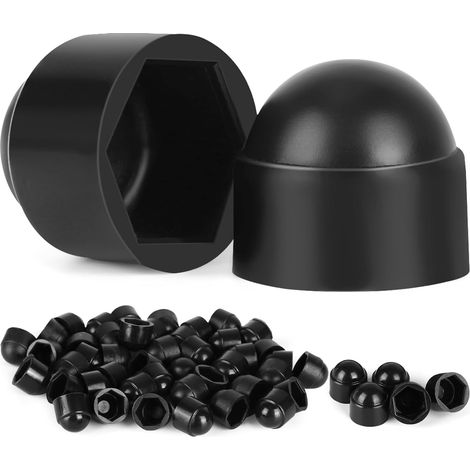 50 Pièces Capuchons De Protection Hexagonaux M813mm, Cache Ecrou M8 Noir, Cache Boulon En Plastique PE pour Vis Écrous et Tête De Vis (1/5)