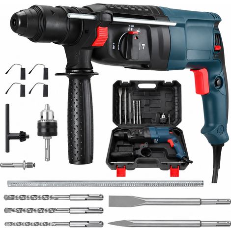 Perforateur burineur, marteau perforateur multifonction type 26 norme américaine 800 W 3.2 J 26 mm 5100 cps/min, 41 × 25 × 10 cm, 5 kg – Livraison gratuite