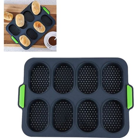 Moule à mini-baguettes en silicone noir et vert 23,8 x 34,5 x 2,5 cm (1/5)
