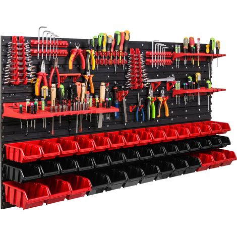 Panneau d'outils d'atelier 156 x 78 cm + 43 cuvettes (1/5)