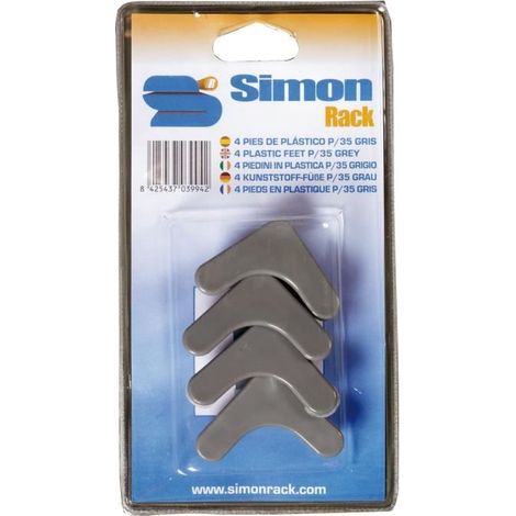 PIEDE IN PLASTICA PER SCAFFALE BIANCO/4 P/35 GRIGIO