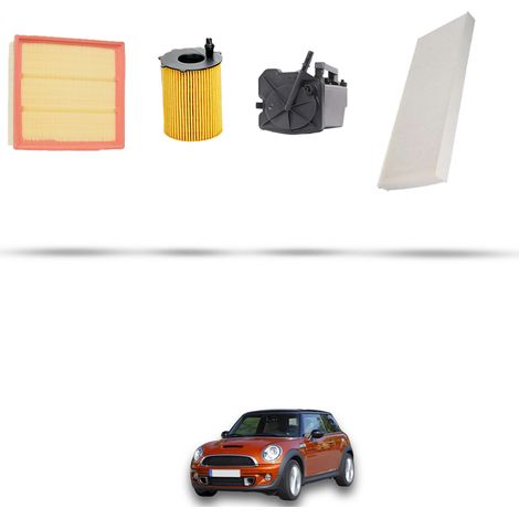 Kit tagliando 4 filtri compatibile con Mini Cooper II (R55,R56) 1.6 Diesel 80kw dal 2007 al 2010 (1/5)