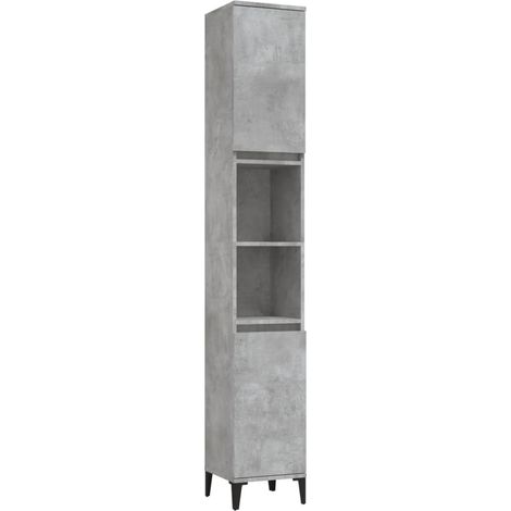 Maison Exclusive - Badschrank Betongrau 30x30x190 cm Holzwerkstof