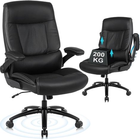 Chaise de bureau, design ergonomique, support robuste, noir (1/2)
