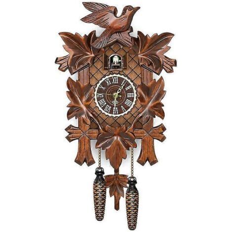 Retro-Wanduhr im nordischen Stil aus Holz mit Kuckucksfunktion aus dem Schwarzwald - CL303 (1/4)