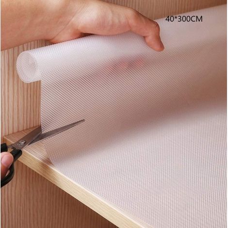Rutschfeste, transparente EVA-Matte, nicht klebend, wasserdicht, abwaschbar, für Schränke, Regale, Schubladen rutschfeste Schutzmatte für Zuhause, Küche, Büro (40 x 300 cm)