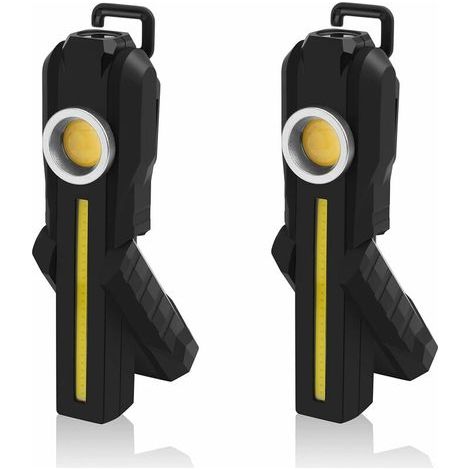 LED Work Light, Rechargeable COB Work Lights with Magnetic Base and Hanging Hook, 4 Modes, Bright LED Flashlight, Inspection Light for Car Repair (1/5)