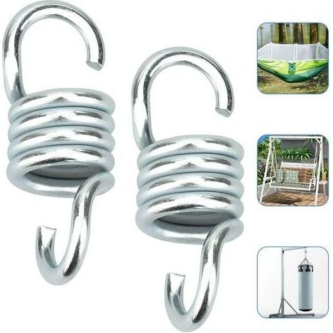 Aufhängungsfeder – 7 mm Edelstahl – Maximale Belastung 250 kg – Für Hängematten, Hängesessel, Boxsäcke, Schaukeln – 2 Stück (1/5)
