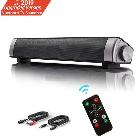 Barra de sonido JSSEVN, altavoz, barra de sonido Bluetooth para TV, audio estéreo HD con cable, sistema de sonido para cine en casa para PC, teléfono móvil y tableta. (1/4)