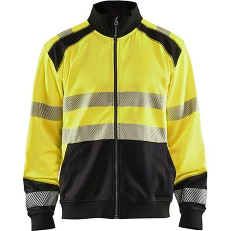 Sweat de travail zippé haute visibilité 3558 - Jaune fluo/Noir L (1/2)