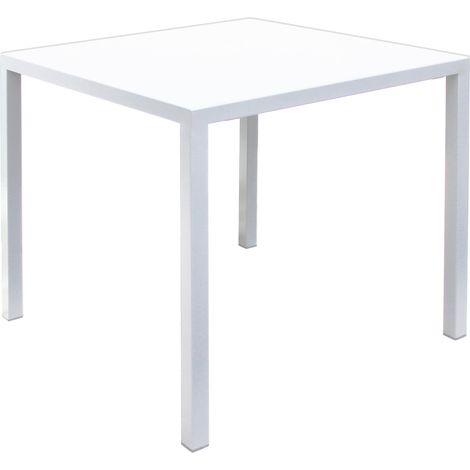 Tavolo quadrato autolivellante da esterno in metallo zincato per bar ristoranti Final - 70x70 cm White (1/5)