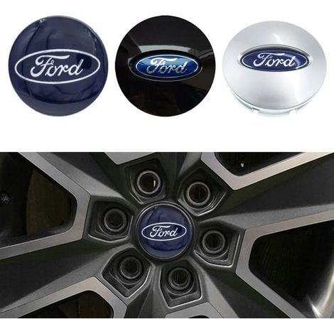Enjoliveurs centraux de roue Ford / Emblème de moyeu de roue - Lot de 4 - 54 mm - Bleu (1/5)