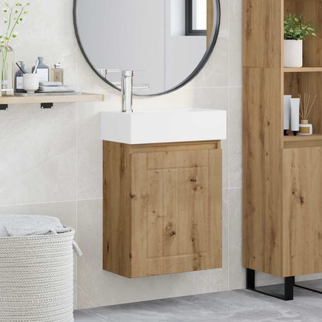 Módulo de baño con grifería Roble Artesanal 45,5 x 25,5 x 84 cm