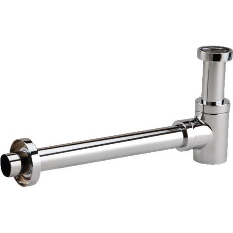 Siphon lavabo design court laiton chromé (1/4)