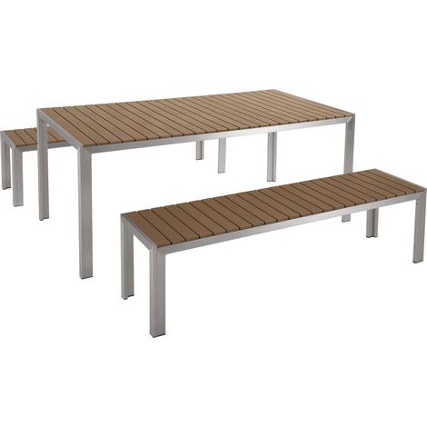 Gartenmöbel Set mit Bänken 6-Sitzer NARDO Braun (1/5)
