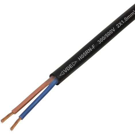 TRU COMPONENTS TC-13389172 Cavo in gomma H05RN-F 2 x 1 mm² Nero 100 m