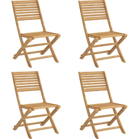 Chaises pliables de jardin 4 pcs bois massif d'acacia (1/5)