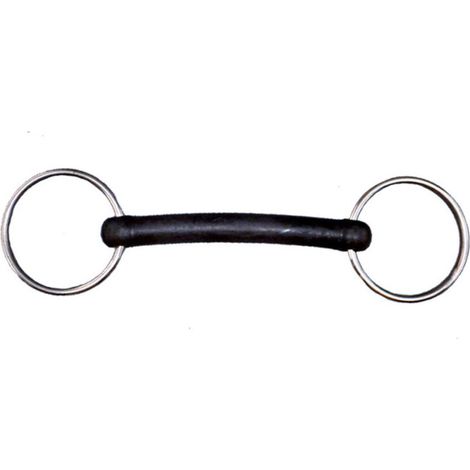 13,5 cm, come foto: Filetto intero flessibile rivestito in gomma imboccatura 19 mm