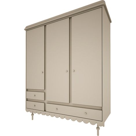 Armoire 3 portes 3 tiroirs Wood Luck Babushka Olive (1/4)