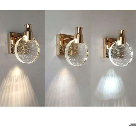Applique murale cristal - - Style nordique - 16x20 cm - Doré - Aluminium et cristal - 6 W - 220 V (1/4)