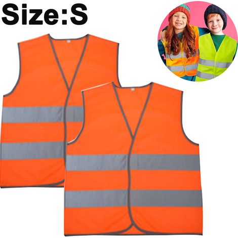 Lot de 2 gilets de sécurité réfléchissants haute visibilité pour enfants, en maille. (1/5)