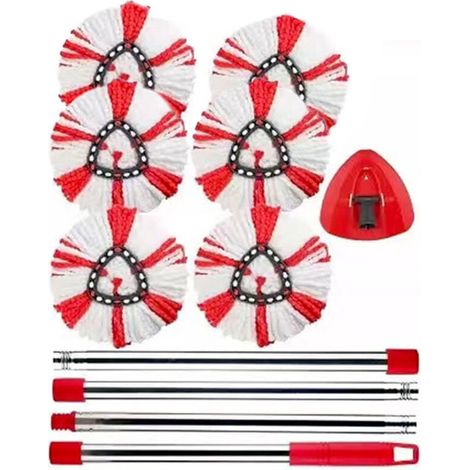 6 pièces Turbo Rotating Mop Parts Replacement Heads - Cleaning Mop Head for EasyWring&Clean (1/4)