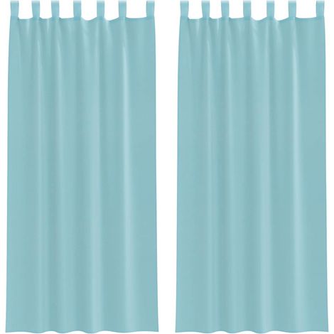 Maison Exclusive - Voile Vorhänge mit Schlaufen 2 Stk. Türkis 140