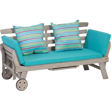 Greemotion Maui Lettino Sdraio/Panca da Giardino, Legno di Acacia, Grigio, Circa 178 x 90 x 78 cm (1/5)