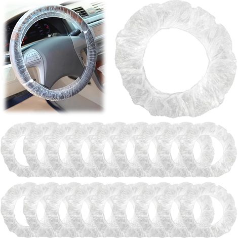 100 fundas universales transparentes para volante, desechables, elásticas y de plástico, impermeables, accesorios prácticos para mecánicos y talleres.