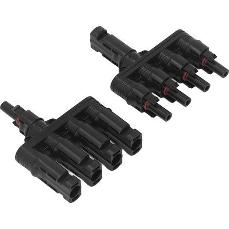 Ortviai Connecteurs photovoltaïques T/H 4 vers 1 pour panneaux solaires – 1000 V CC, étanchéité IP67, 50 A (1/5)