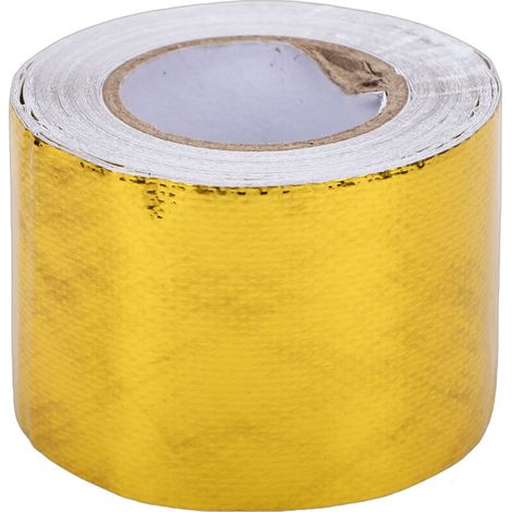 Ruban Réfléchissant de Bouclier Thermique, Ruban Isolant Haute Température pour la Protection Thermique Automobile avec Tissu de Verre feuilleté en Polyimide métallisé, pour (GOLD) (1/5)