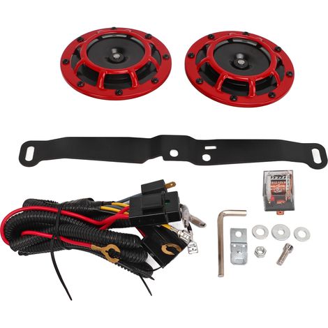 Klaxon de voiture électrique 12V 115dB, Super ton, Kit double universel pour camions, camping-car, motos, UTV, ATV. (1/4)