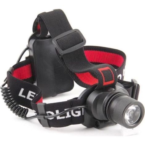 Lampe frontale - VELAMP - VELAMP - 1W LED - Aluminium noir - Portée 8 m