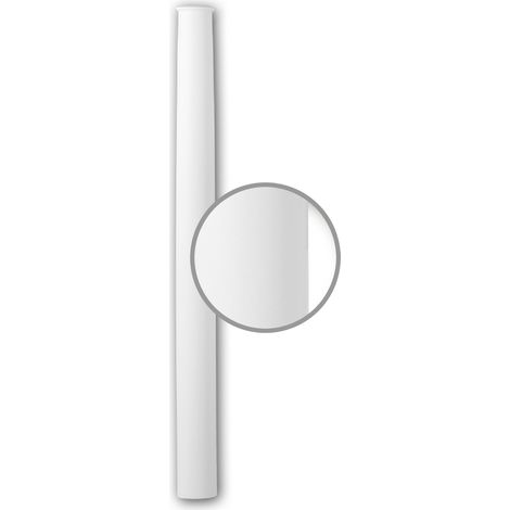 Profhome Decor – Fût de demi-colonne décorative en polyuréthane rigide – Longueur 16,2cm – Largeur 183,2cm – Hauteur 8,1cm – Style Néo-Classicisme blanc