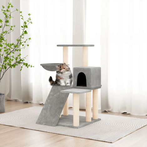 Arbre à chat,Tour à chat tout-en-un avec griffoirs en sisal Gris clair 82 cm -BN5473 (1/4)