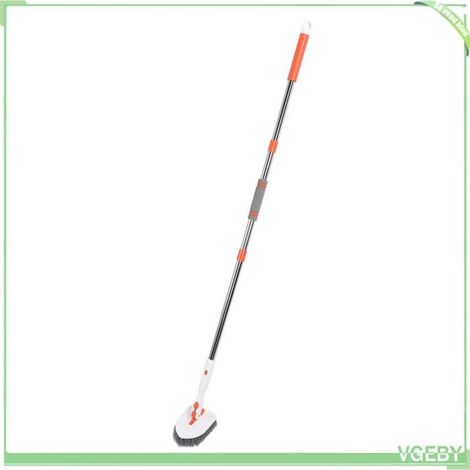 Brosse à récurer 3 en 1, tampon à récurer, manche long, tête de verrouillage, épurateur rigide anti-rayures pour le nettoyage (1/4)