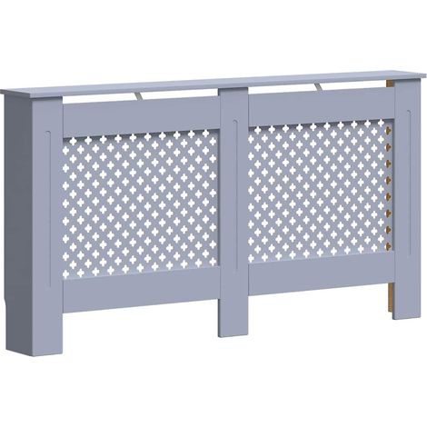 vidaXL Cubierta para radiador MDF gris antracita 152x19x81,5 cm (1/2)