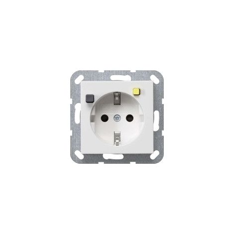 Gira FI-Schutzsteckd. 30 mA SP System 55 Reinweiß m [267727], 2677 27